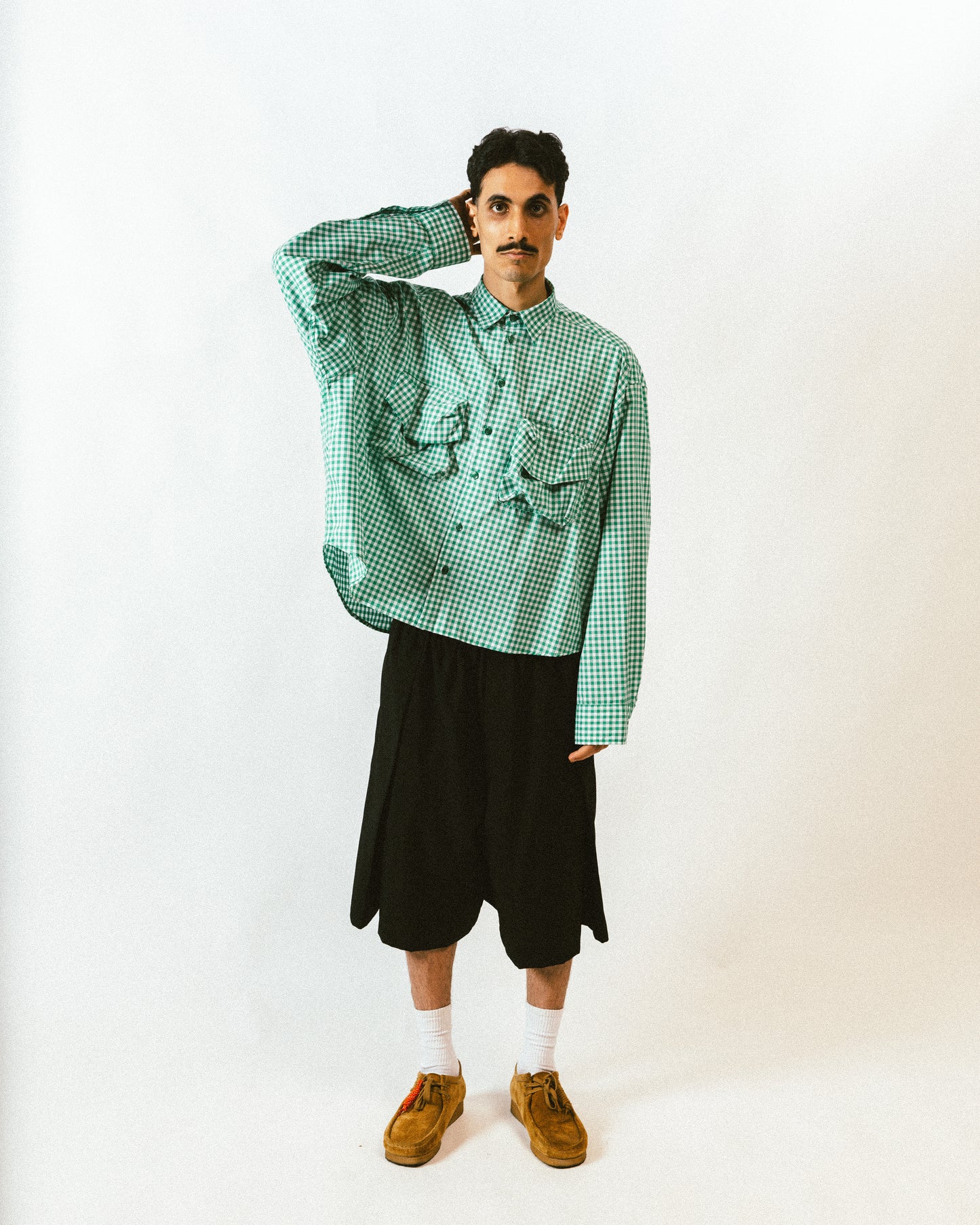 FLANNEL BOXY SHIRT - GREEN