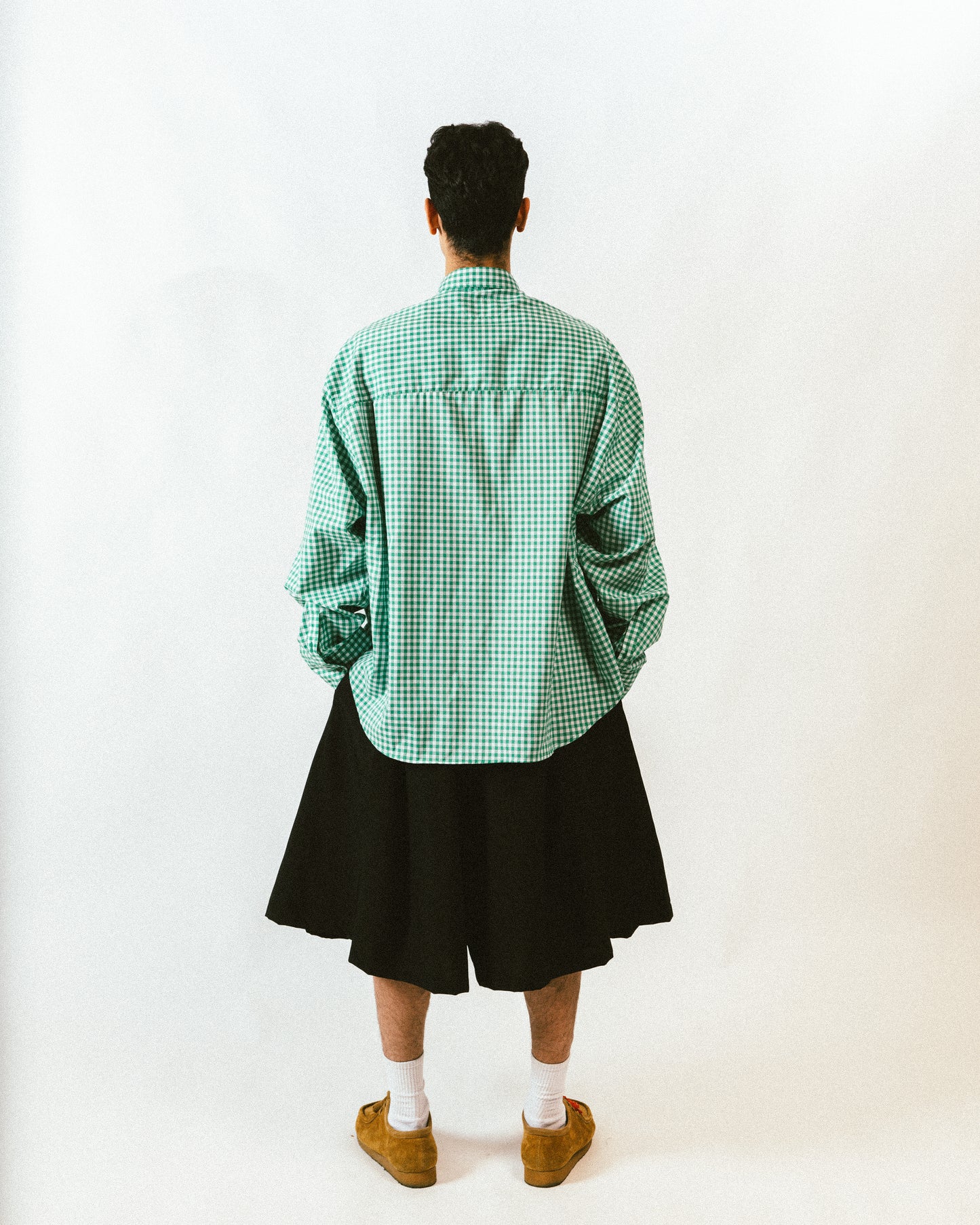 FLANNEL BOXY SHIRT - GREEN